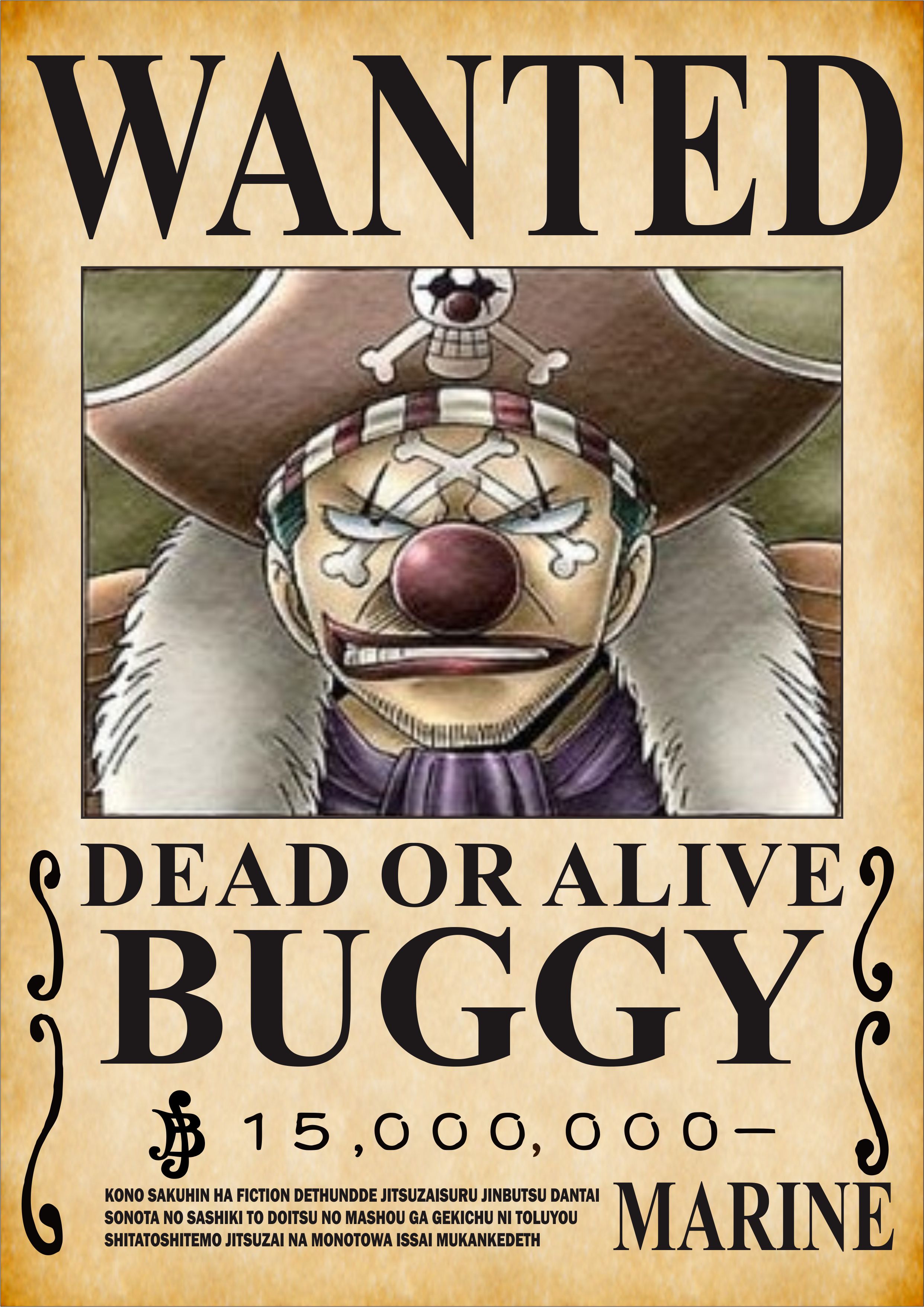 Poster Bounty Anime One Piece Crew Raja Bajak Laut Gol D Roger Pirates