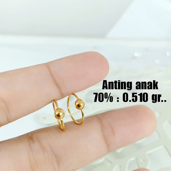 Anting Anak Emas / Mas Kuning 70% Berat 0.510 Gram..