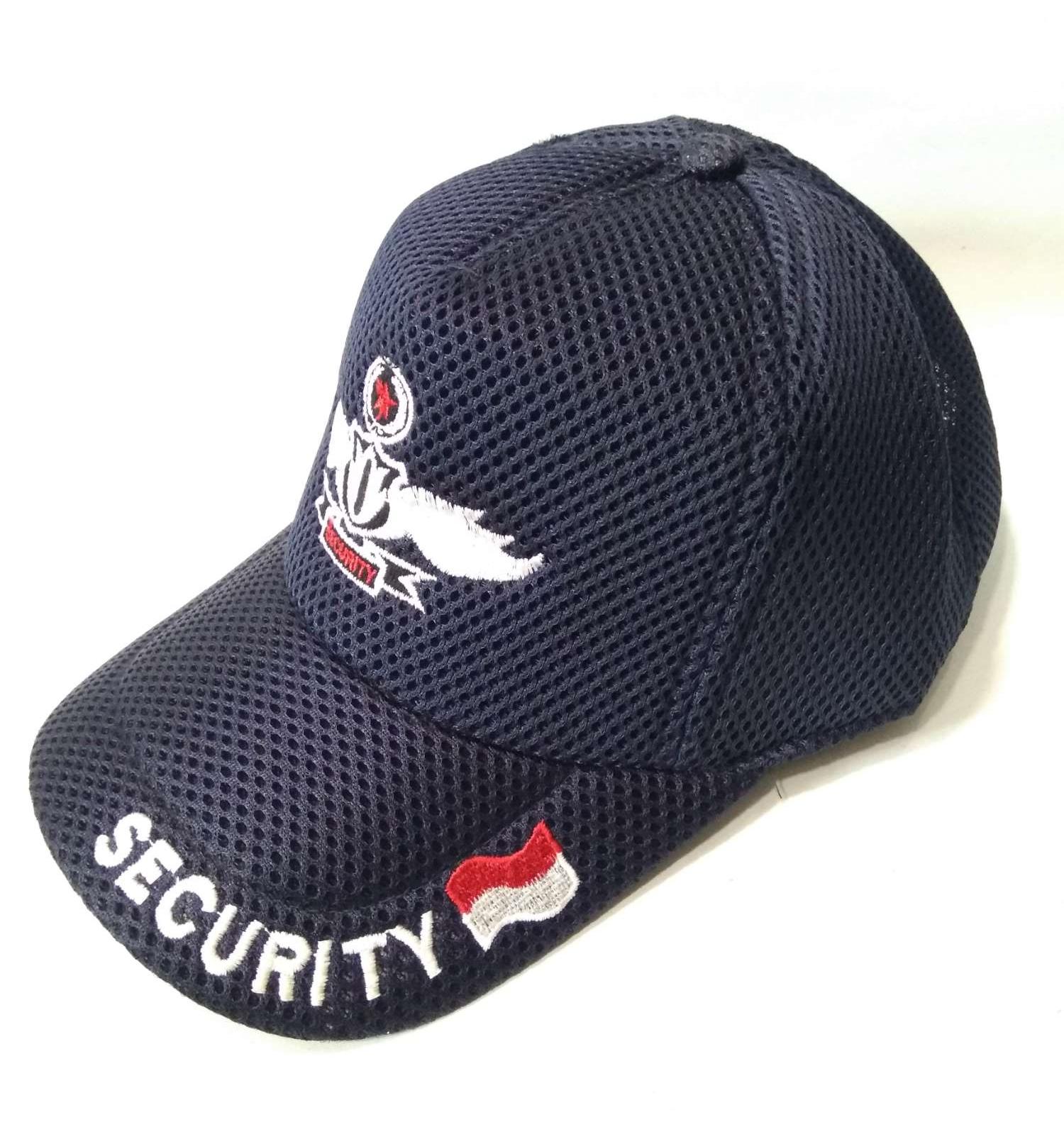 Topi Security biru Wing putih