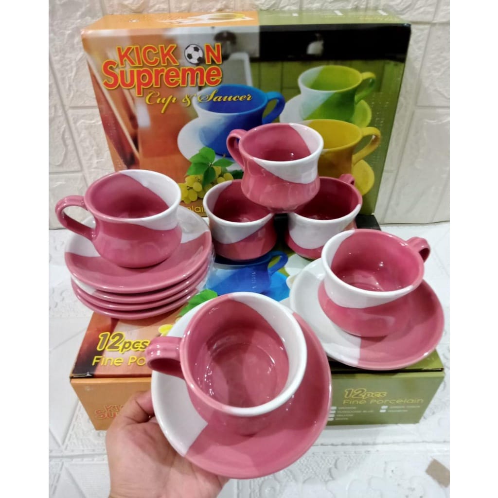 Tea Set Kick On Supreme (PACKING KAYU DIJAMIN AMAN)1 set isi 12