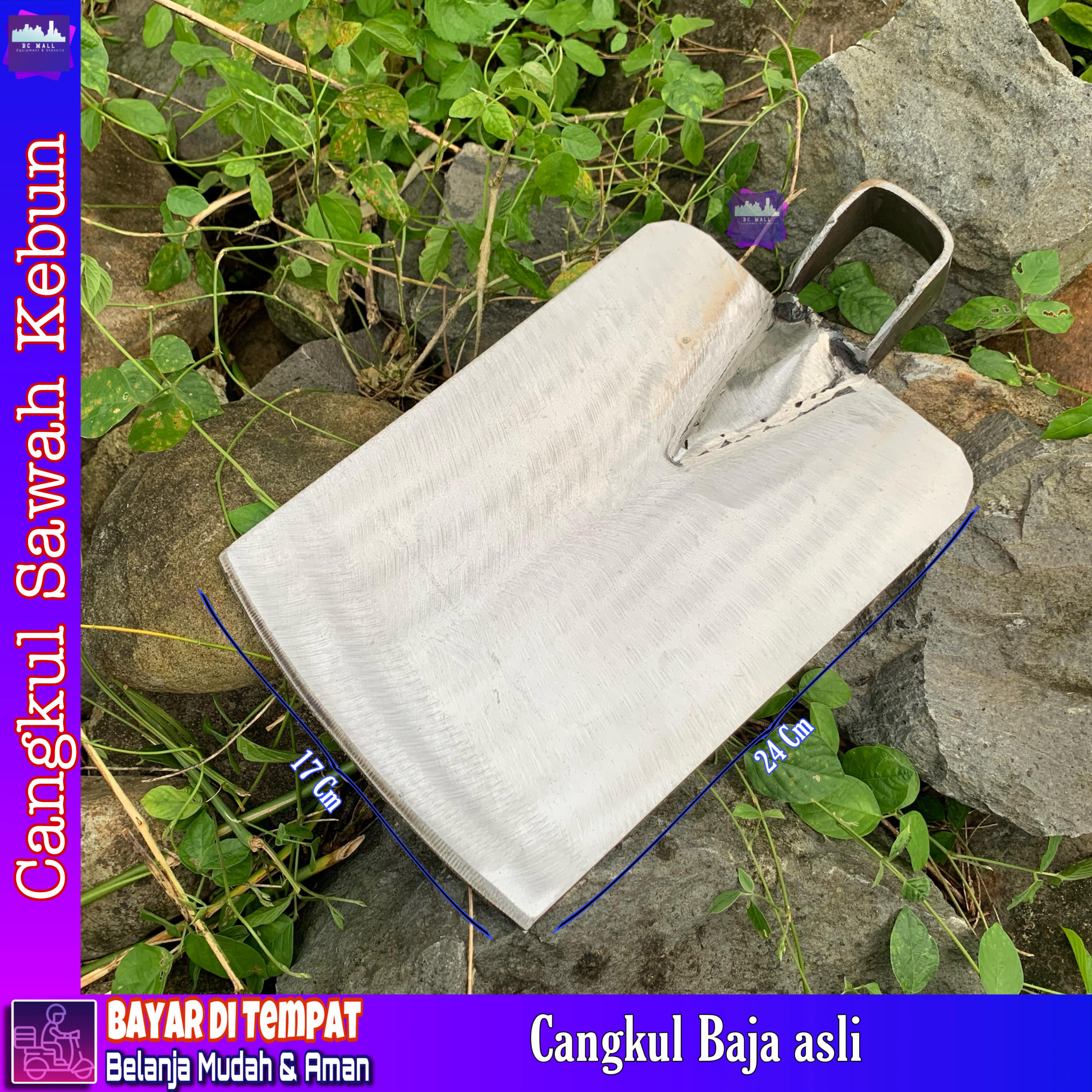 Cangkul Baja Asli Tajam Super Kuat Cangkul Anti Lengket Cangkul Sawah