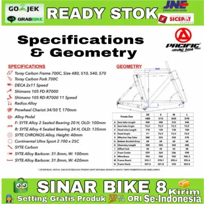 Ready Sepeda Roadbike 700c Pacific Varilux 5.0 Carbon 2 x 11 Speed