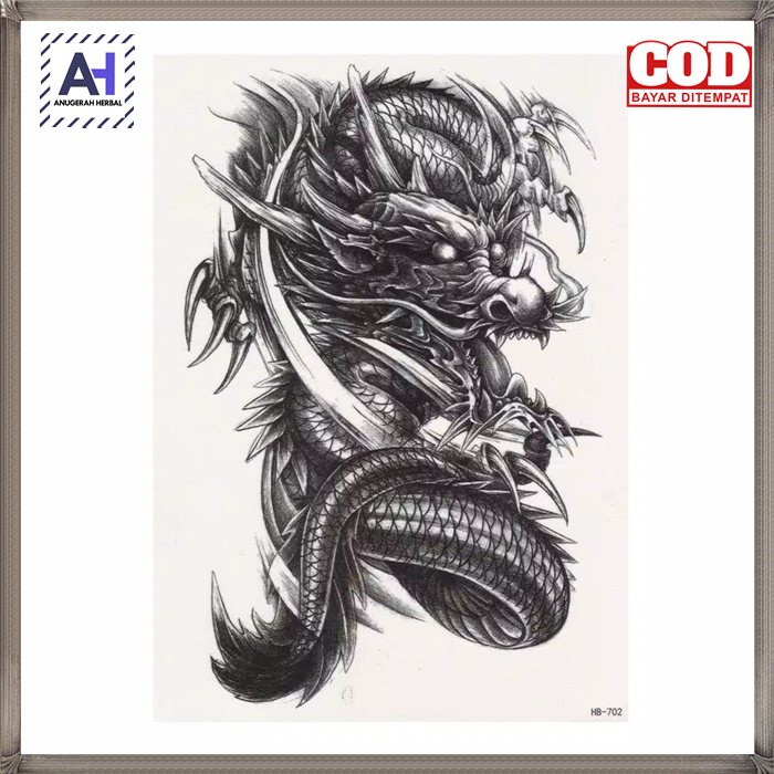 Naga Hb702 Tato Temporer Temporary Tatoo Sticker Palsu Fashion Gaya Tato Tatoo Stiker Tatoo Tatoo Temporer Tatoo Keren Tato Temporey Tatoo Pria