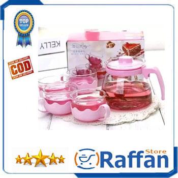 TEA POT SET 5 in 1 / TEAPOT /  TEMPAT MINUM SET TEKO + CANGKIR - RAFFAN