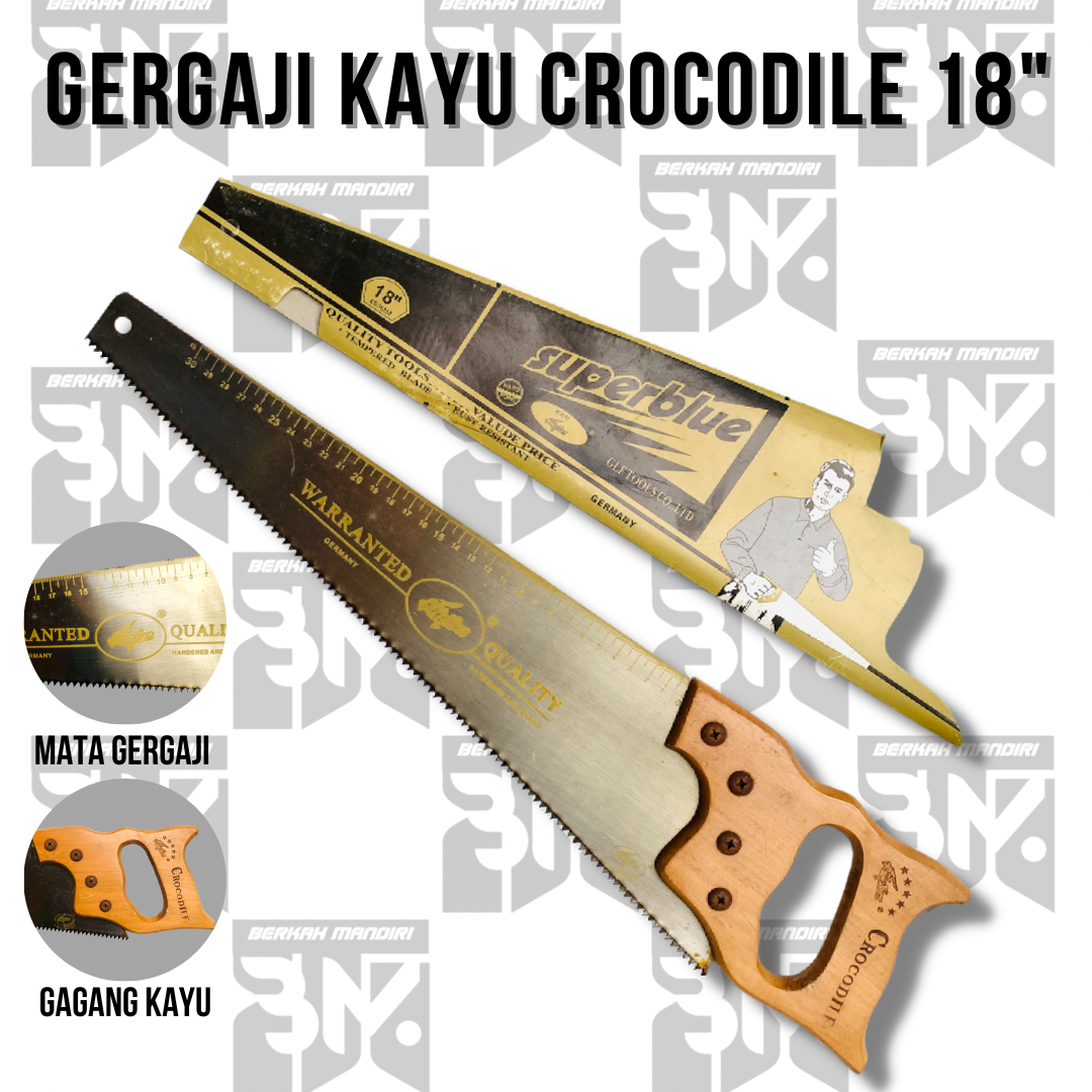 Gergaji Kayu Hand Saw Super Tajam Crocodile Gagang Kayu Murah