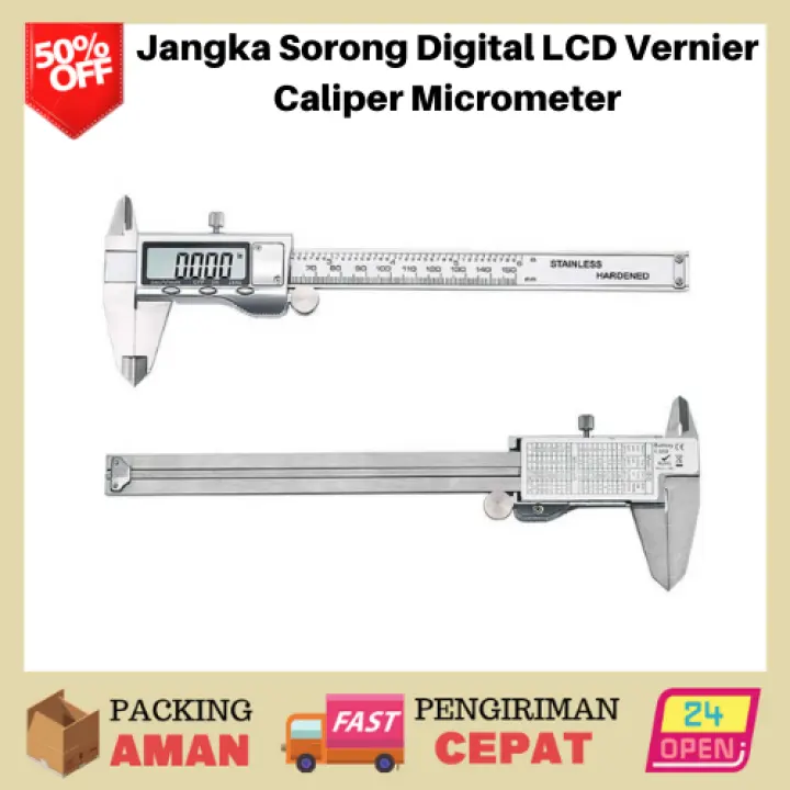 Jangka Sorong Digital Lcd Vernier Caliper Micrometer Stainless Alat Ukur Sigmat Digital Jangka Sorong Digital Besi