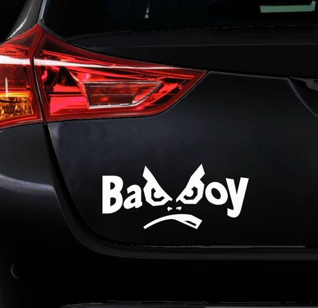 Sticker Mobil Cutting Vinyl Bad Boy Putih Untuk Mobil Warna Gelap Lazada Indonesia