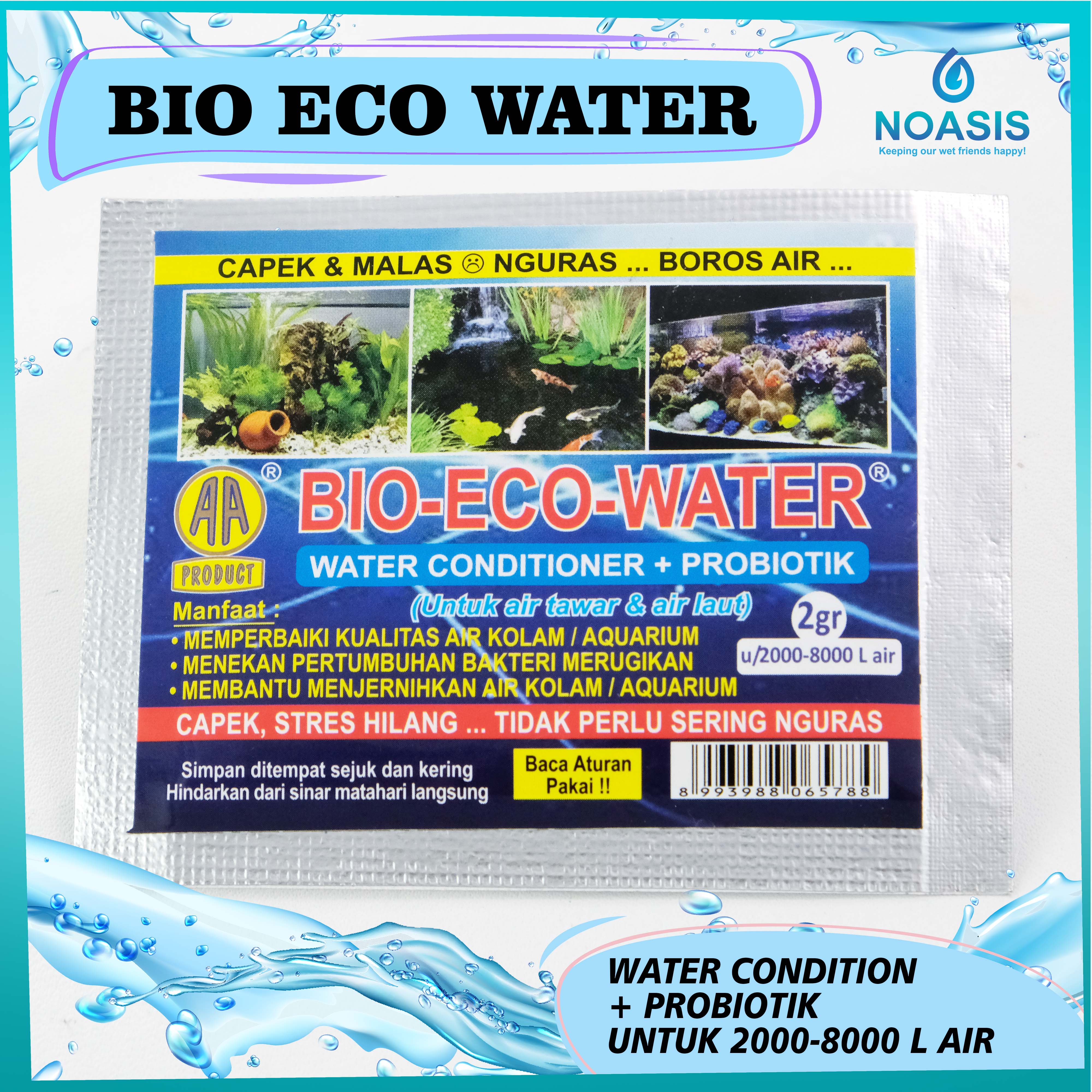 PROBIOTIK BIO ECO WATER 2 GRM PENJERNIH AIR KOLAM AQUARIUM BENING