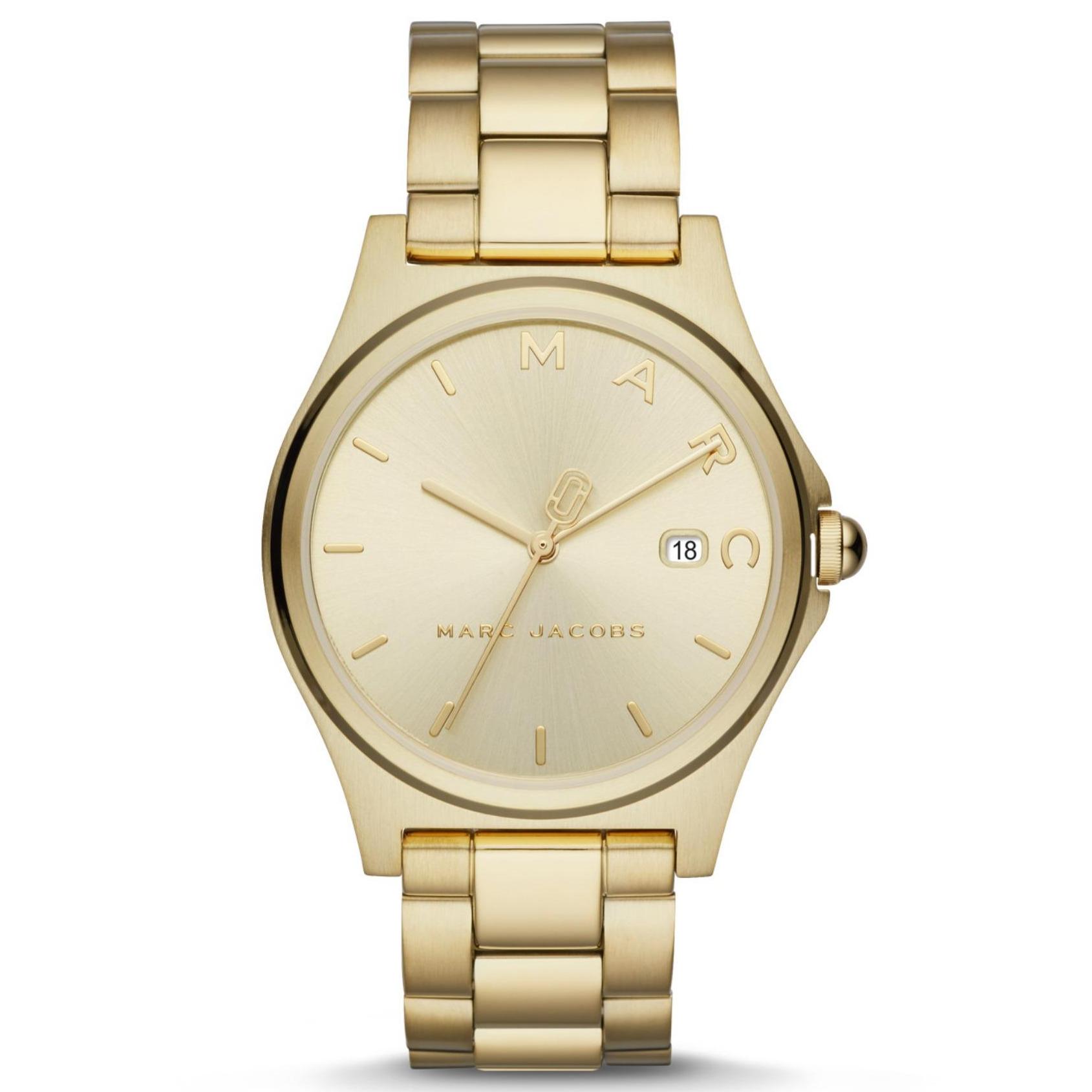 Marc By Marc Jacob Hendry - Gold Dial 36mm - Polished Gold IP Strap - Jam Tangan Analog Wanita - MJ3584 - Original dan Garansi Watch Care