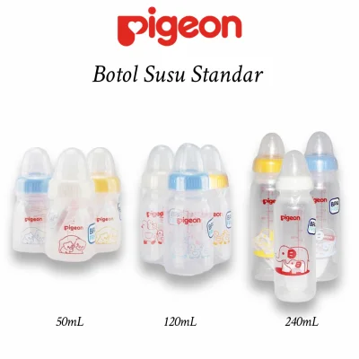 Botol Susu Pigeon Standar Silicone anti sedak size 240ml/120ml/50ml