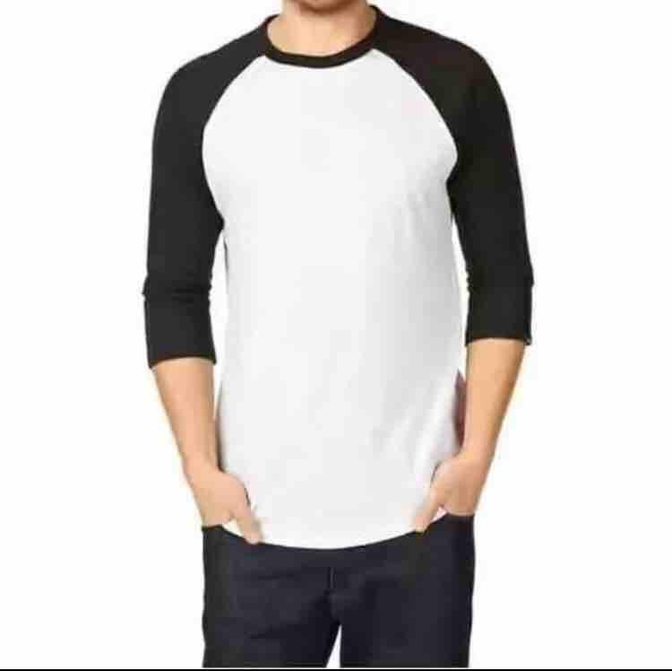 RAGLAN LENGAN 3/4 BADAN PUTIH LENGAN HITAM READY SIZE MLXLXXL