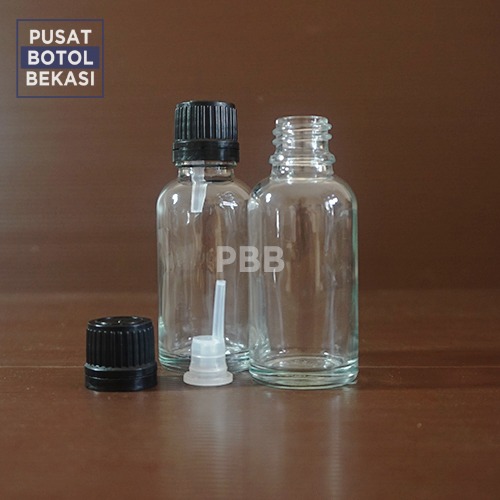 Botol Kaca Bening Ml Tutup Filler Hitam Tetes Isi Pcs