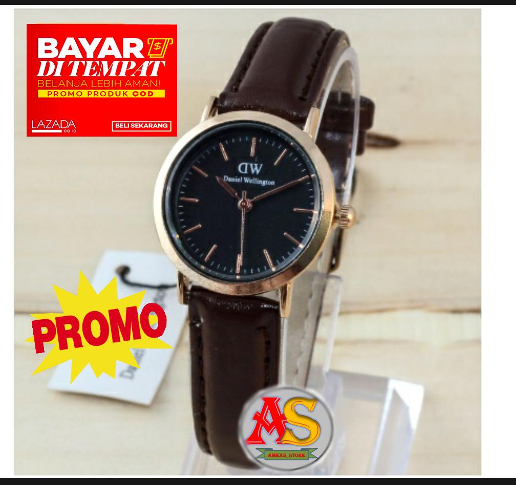 promo jam tangan wanita - jam tangan dwd_wanita tali kulit - classic design - free baterai cadangan
