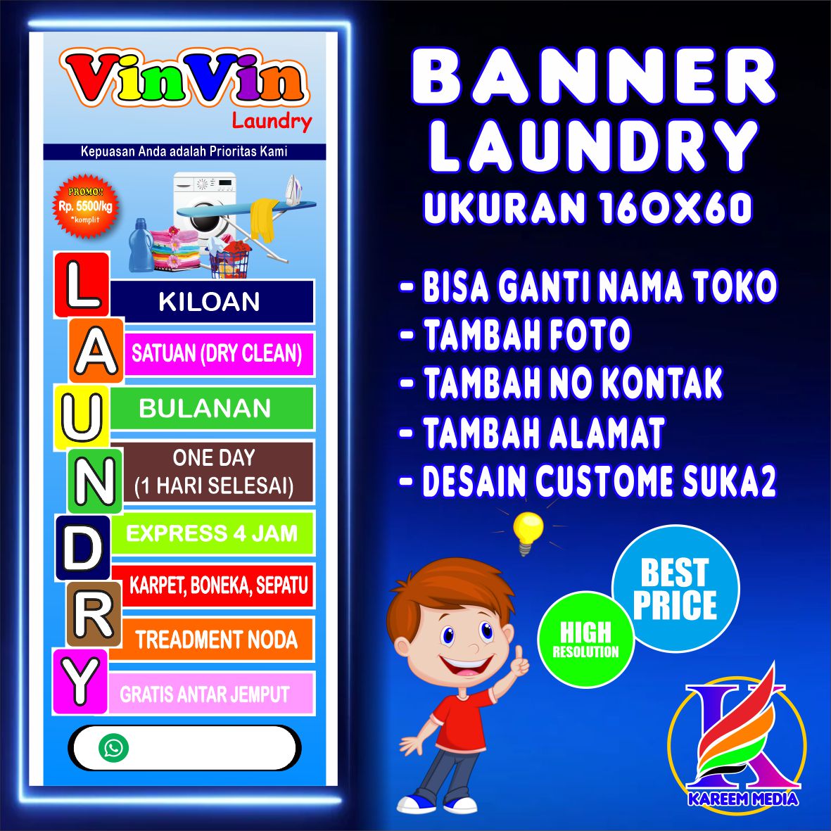 Spanduk Banner Backdrop Laundry / Banner Laundry Viral / Spanduk