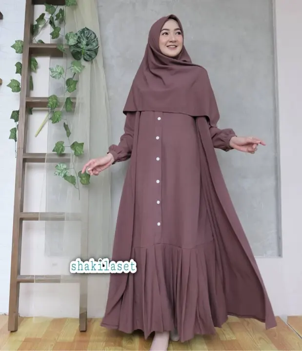 Shakila Set Hijab Long Dress Muslim Baju Muslim Set Hijab Baju Gamis Terbaru 2020 Modern Gamis Remaja Gamis Syari Gamis Wanita Terbaru Dress Wanita Dress Muslim Dress Muslimah Remaja Lazada Indonesia