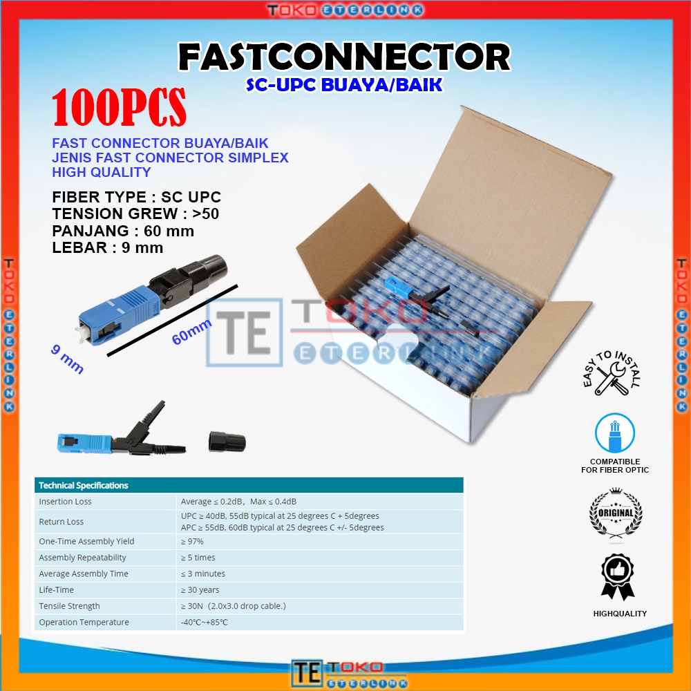 1Box/100pcs Fast Connector SC UPC Buaya/Baik Merupakan konektor fiber ...