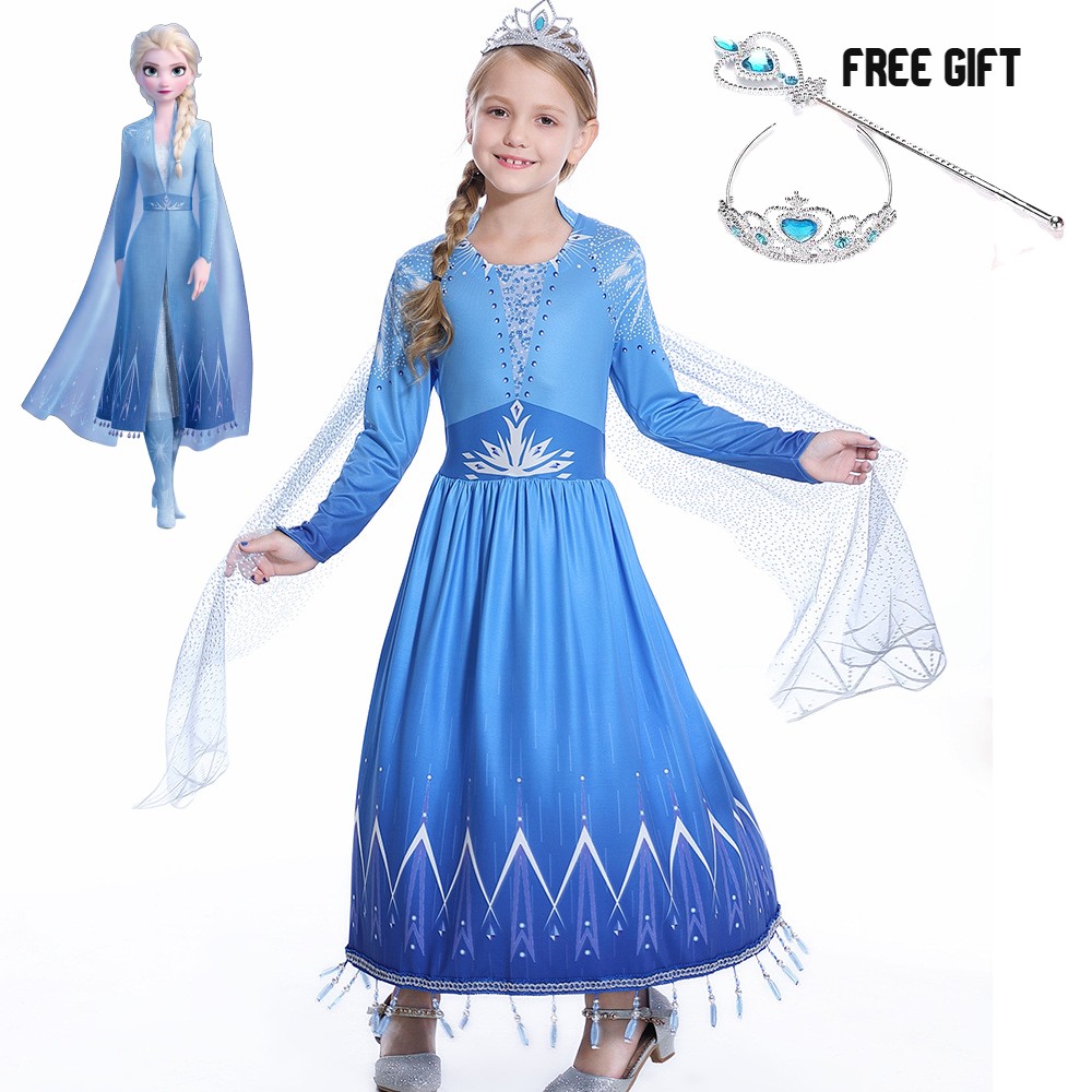 Dress Frozen 2 Elsa Kostum Princess / Gaun Elsa Frozen 2 / Dress Anak