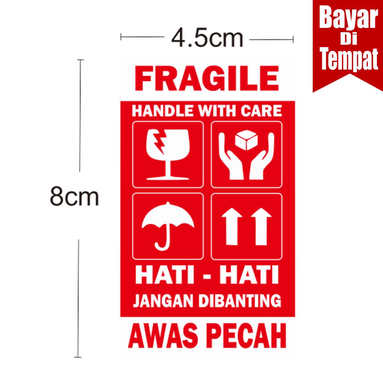 Cod Sticker Fragile Pecah Belah Stiker Fragile Pecah Belah Label Jangan Dibanting 8117