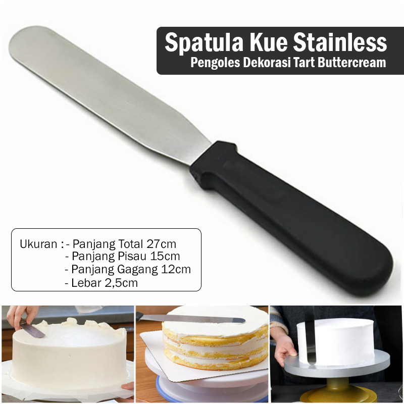 Spatula Kue Stainless Lurus Pengoles Dekorasi Tart Buttercream Lazada