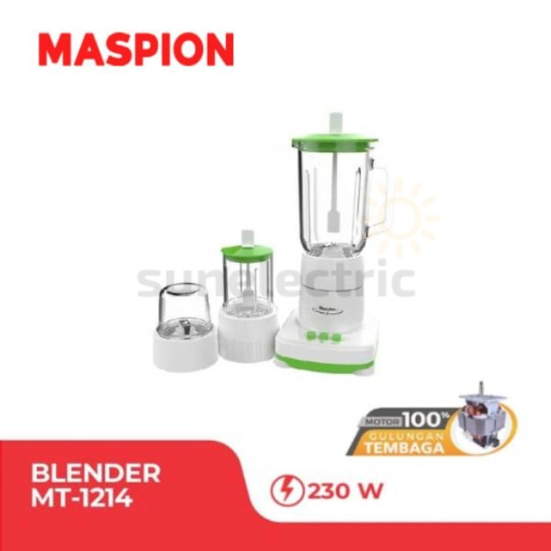 Maspion MT-1214 Blender Kaca + Dry + Wet Mill 3-in-1 Kapasitas 1 Liter