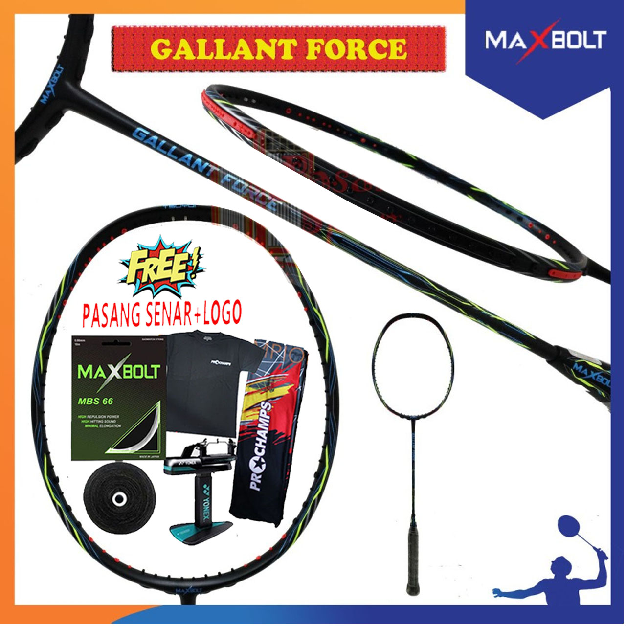 NEW MAXBOLT GALLANT FORCE RAKET BADMINTON ORIGINAL Lazada Indonesia
