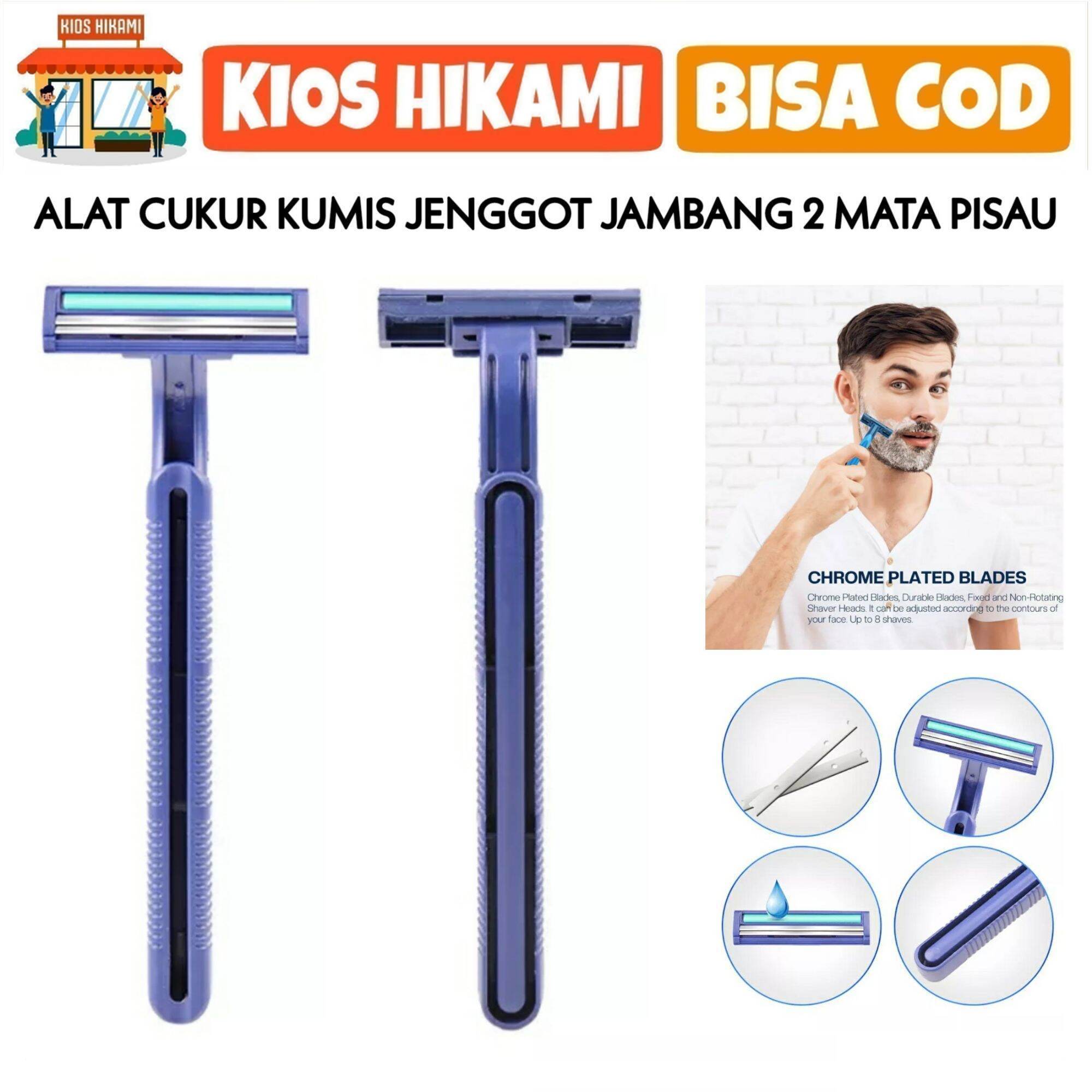 Alat Cukur Kumis Jenggot Jambang 2 Mata Pisau Tajam Razor Double Blade ...