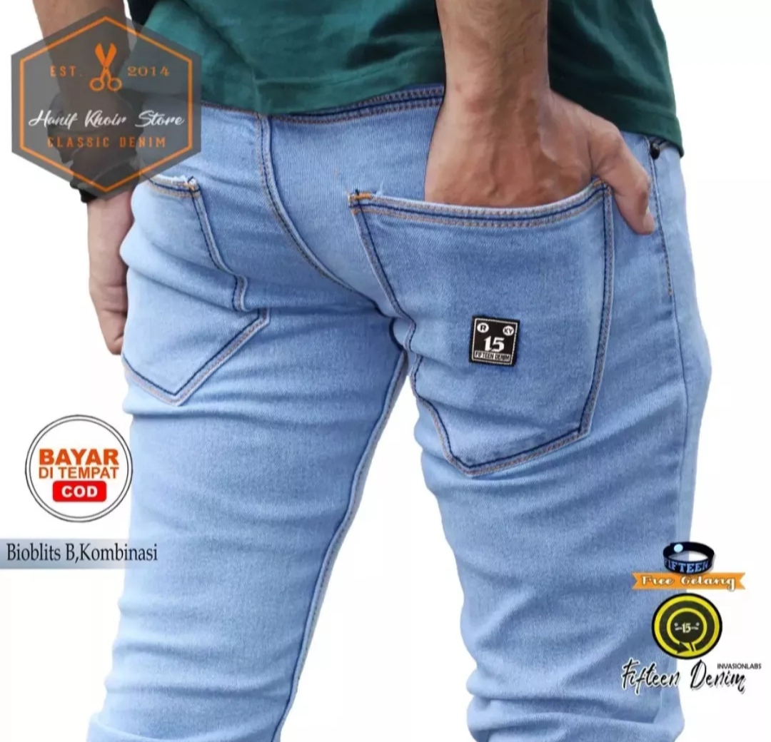 Celana Panjang Jeans Pria Bahan Ngaret