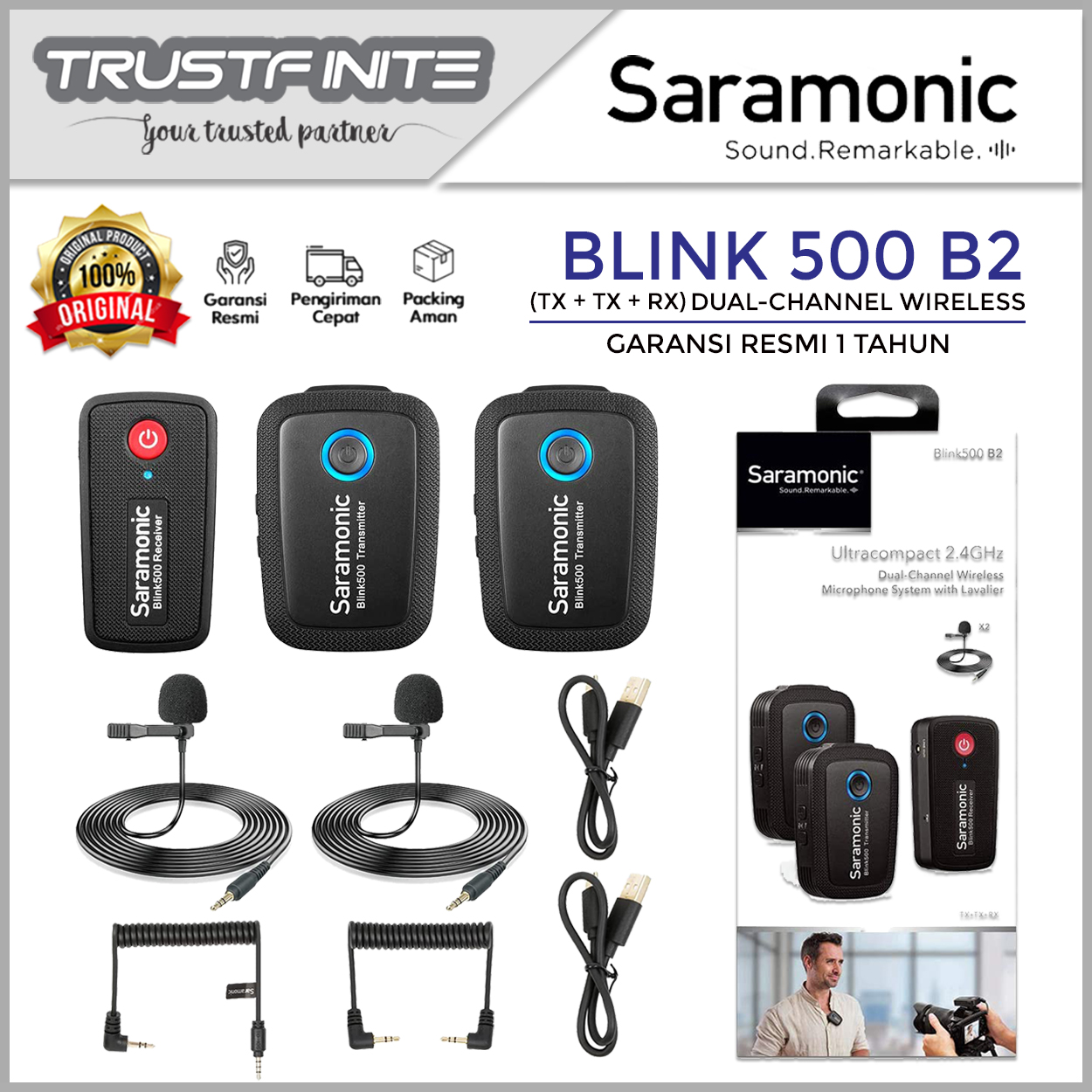 Saramonic GHz 2Person Wireless ClipOn Mic System W/ Lavs