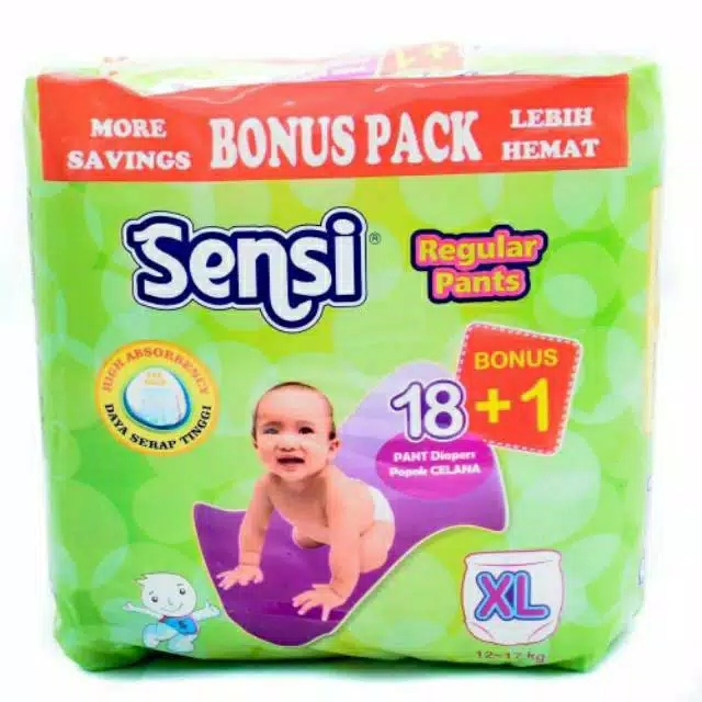 Sensi Pants Regular Diapers XL 18 