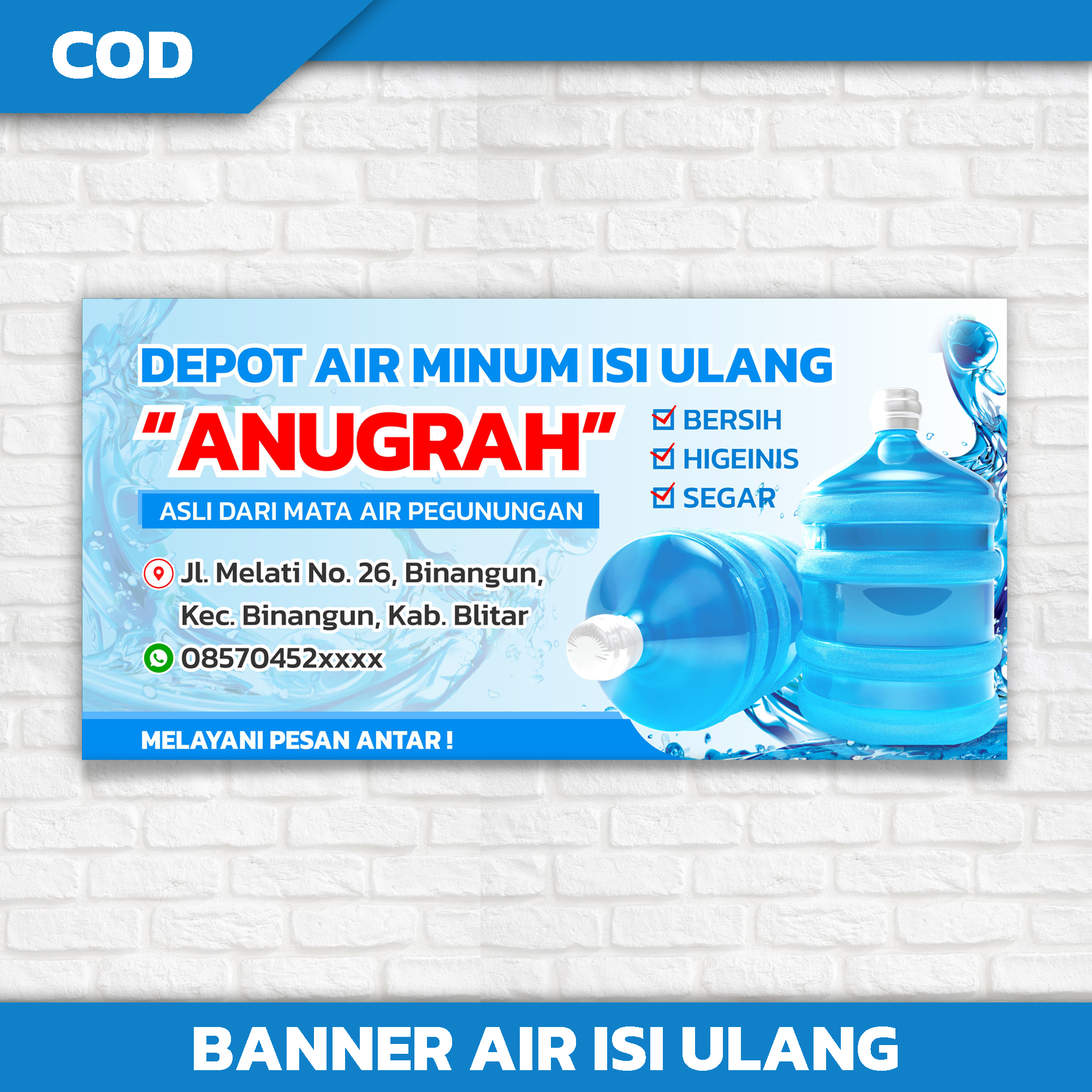 BANNER SPANDUK DEPOT AIR ISI ULANG 2X1 METER FREE DESAIN !! | Lazada