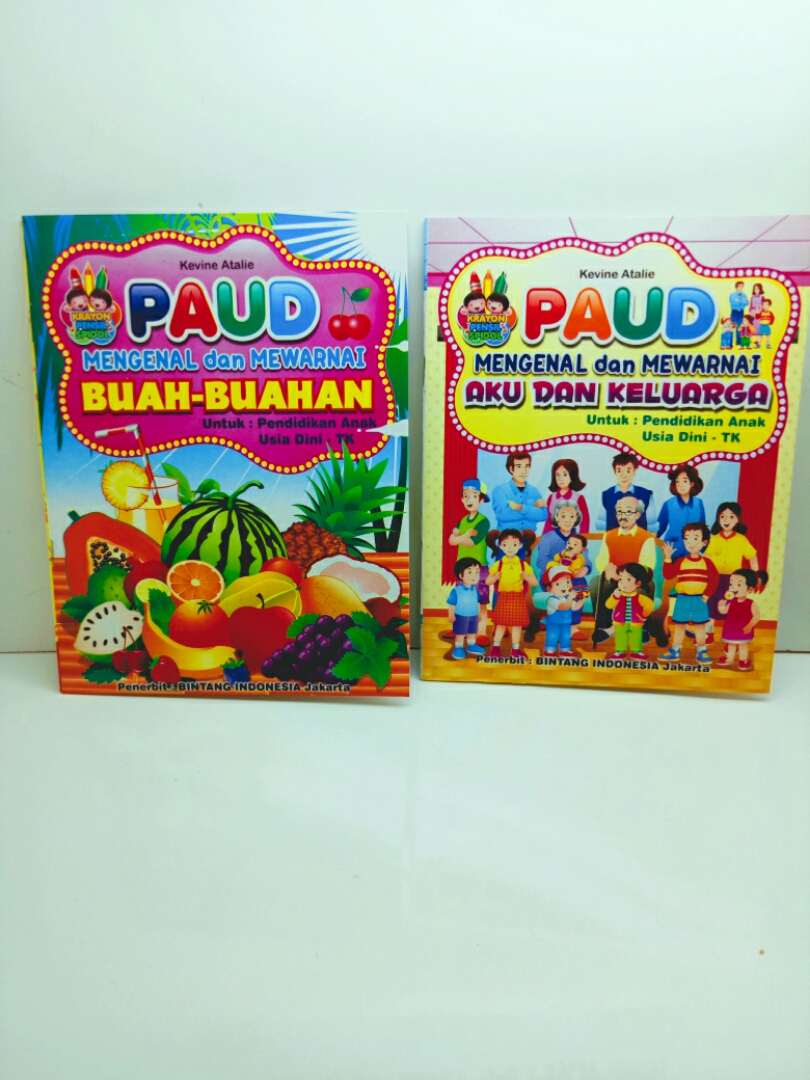 MURAH 2 BUKU ANAK PAUD MEWARNAI GAMBAR UK 20 X 16CM 32 HALAMAN KERTAS HVS BERWARNA