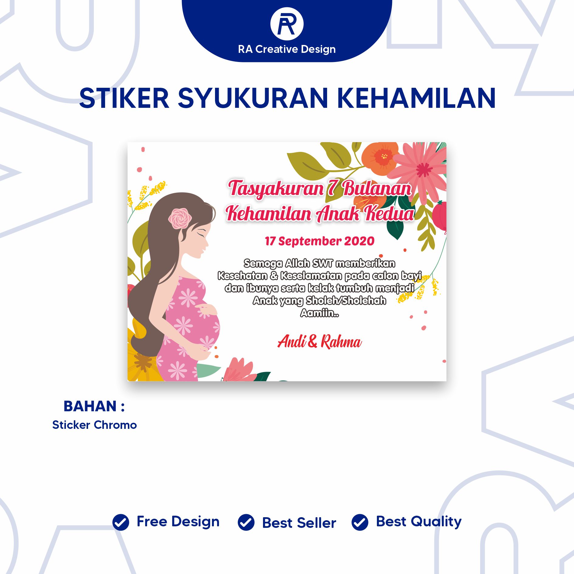 Stiker Syukuran Kehamilan 4 Bulanan 7 Bulanan Lazada Indonesia 9306