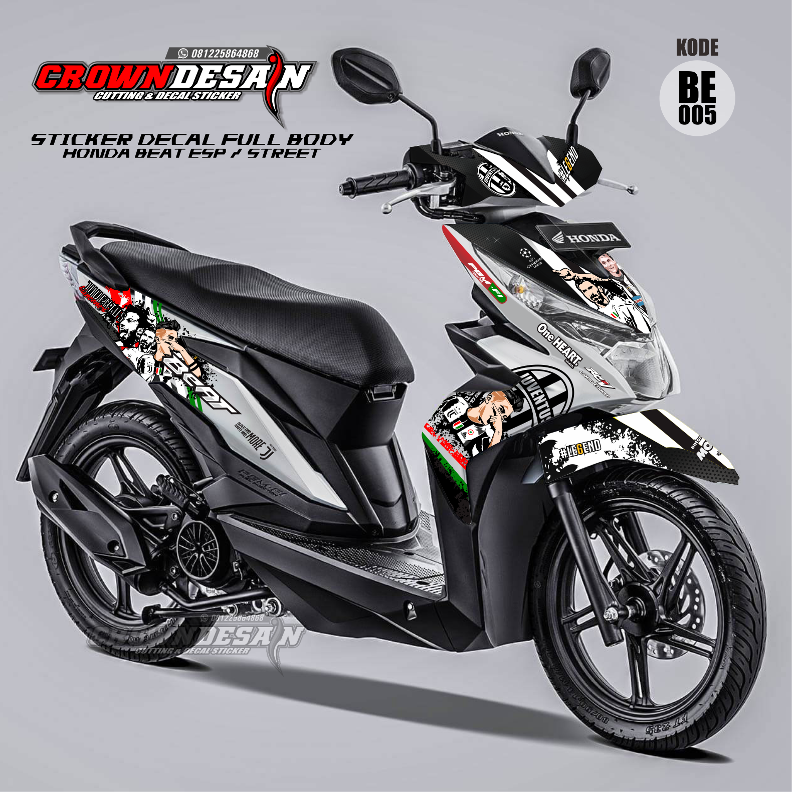STICKER DECAL Stiker Decal Honda Beat Street ESP Fullbody Motif Juventus Lazada Indonesia