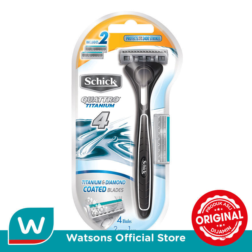 SCHICK Quattro Titanium 4, Titanium & Diamond Coated Blades | Lazada