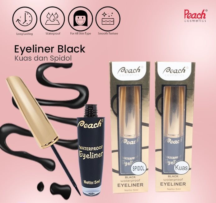 Peach Eyeliner Black Spidol dan Kuas Lazada Indonesia