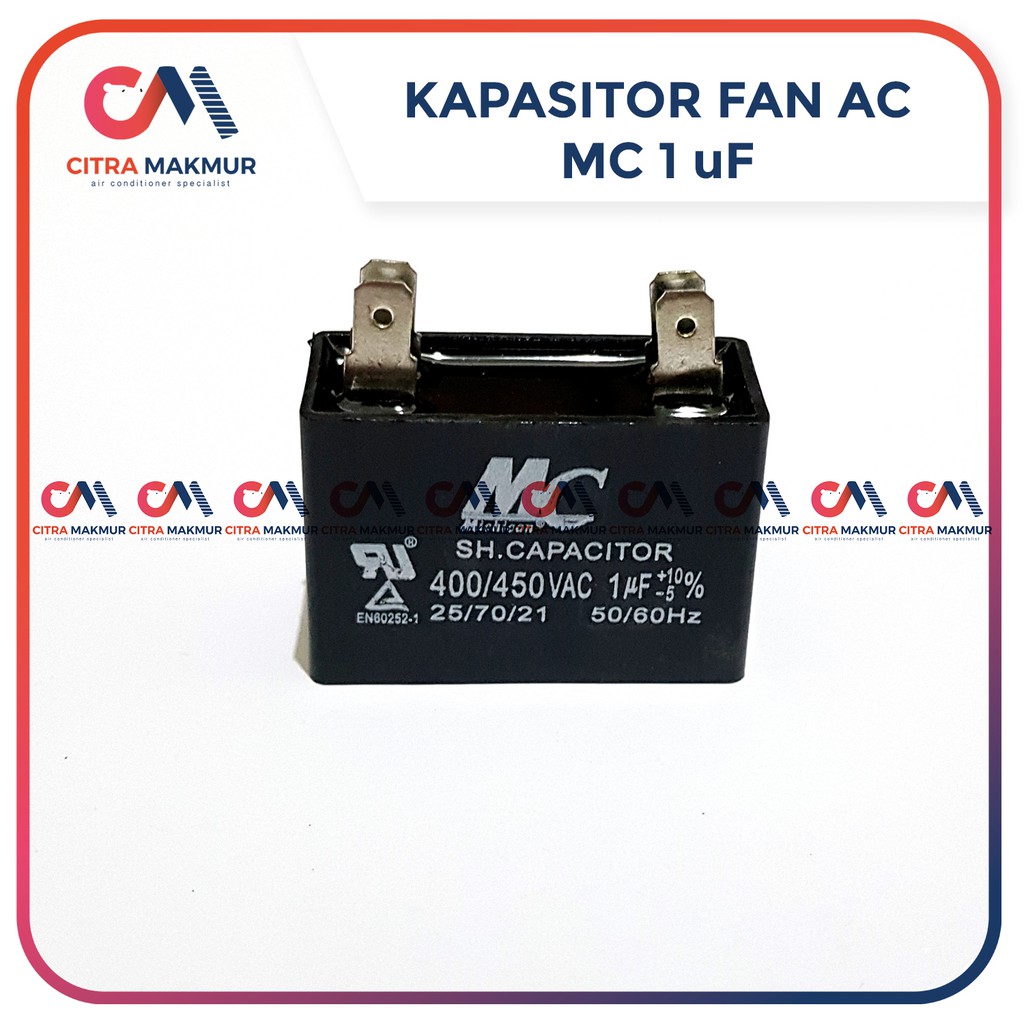 Kapasitor Fan AC 1 uf MC Kaki 4 Capasitor mikro Kipas Indoor Outdoor