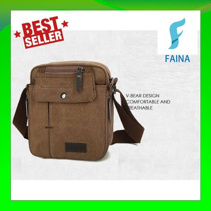 Tas Selempang Pria Wanita Kanvas Slempang Slingbag Sling Bag Murah / Tas Selempang Pria Murah Eiger Kulit Consina Asli Original Branded Bodypack Kanvas Army Polo Anti Maling