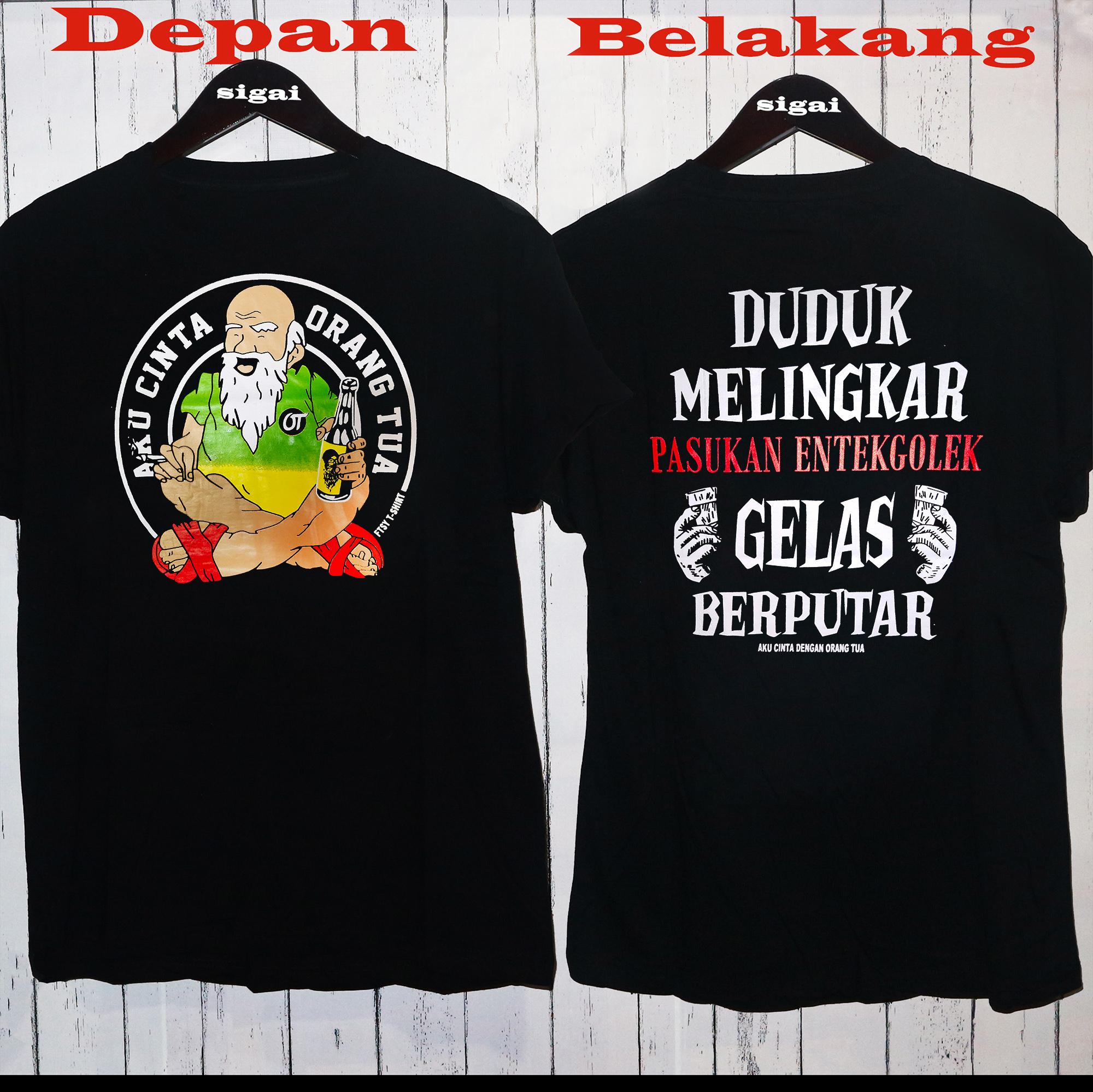 Sigai STORE KAOS T- SHIRT/KAOS ORANG TUA /KAOS duduk melingkar gelas berputar/KAOS KARTUN/KAOS POLOS /BAJU DISTRO/BAJU KEKINIAN/KAOS MOTOR