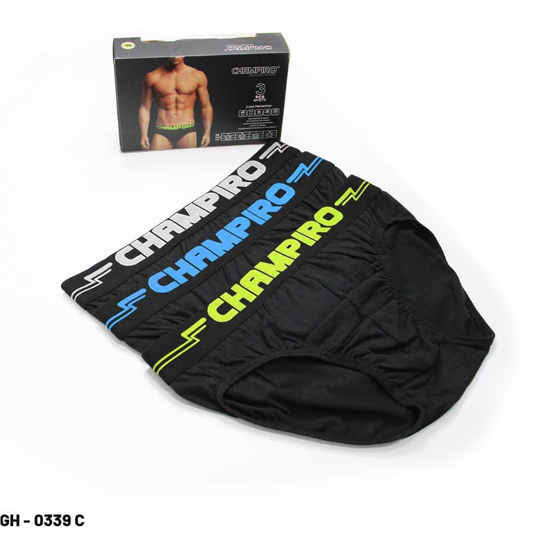 ISI 3 PCS - CD CHAMPIRO C.0339-C 3 IN 1 - Brief Original C 0339 C - CELANA  DALAM C0339C PRIA DEWASA 3 PCS DALAM 1 BOX | Lazada Indonesia
