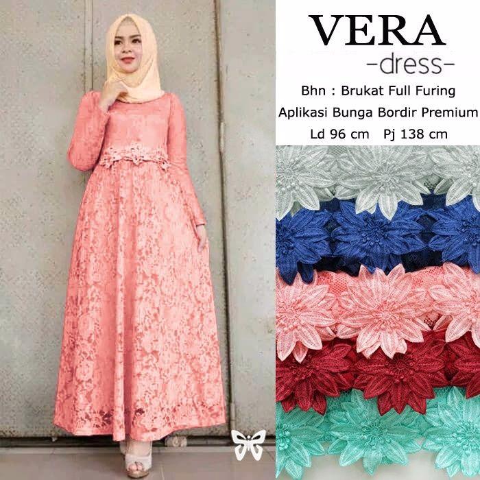 Newone Shop - Brukat Vera - Baju Gamis Wanita Terbaru - Brukat Wanita Terbaru - Gamis Syari Wanita - Maxi Dress Wanita - Six