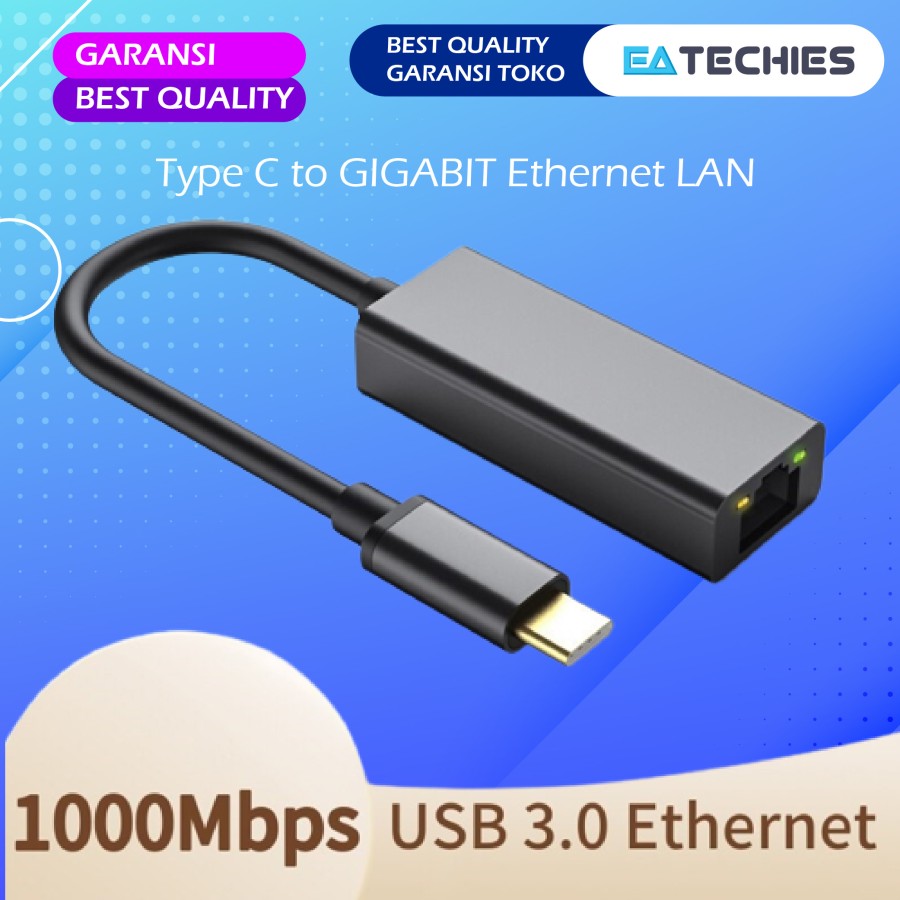 Usb Type C Usb C To Lan Rj45 Gigabit Converter Ethernet Adapter Usbc Lazada Indonesia 0342