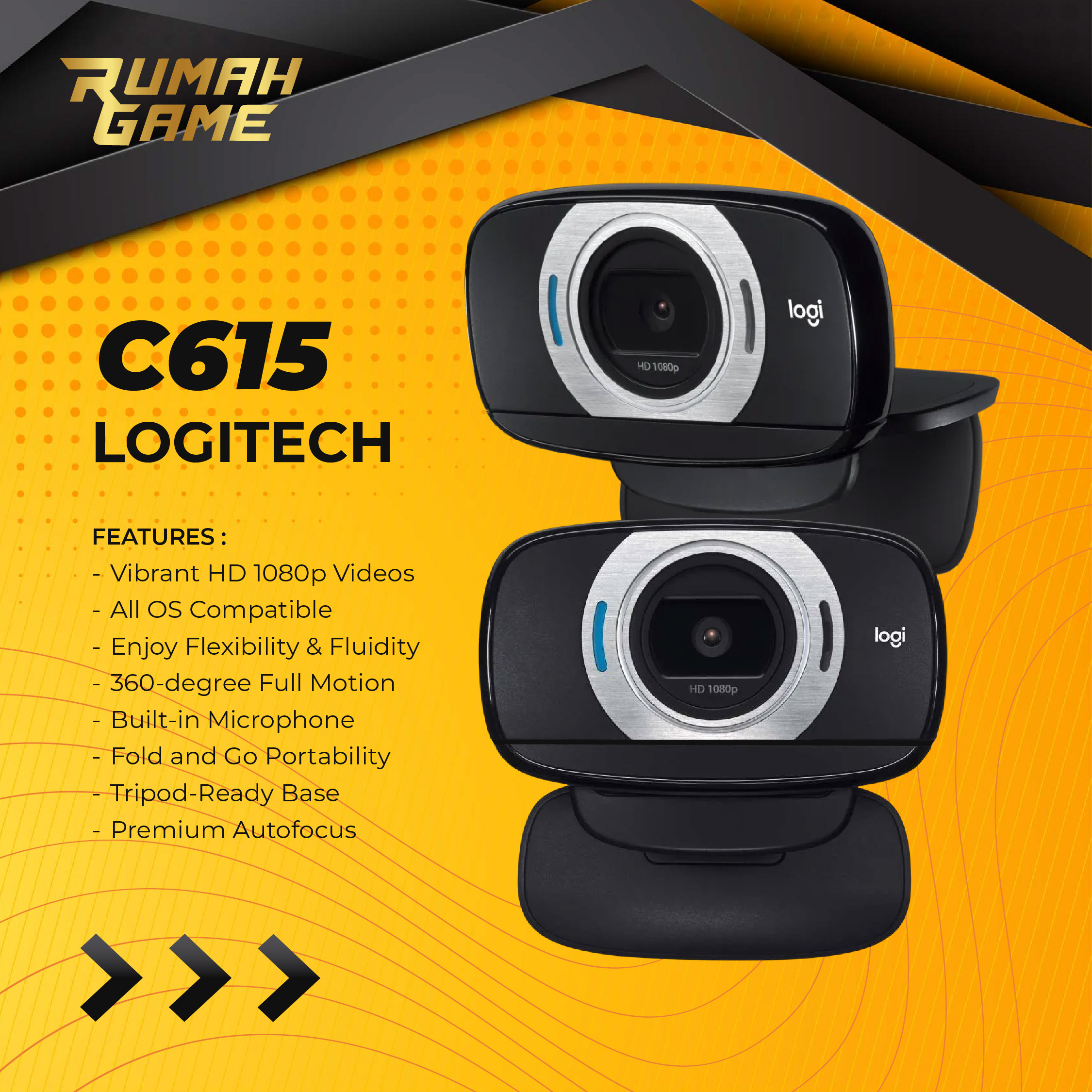 Webcam Logitech C615 HD 1080p Portable New(Logitech C525 B525 Lazada