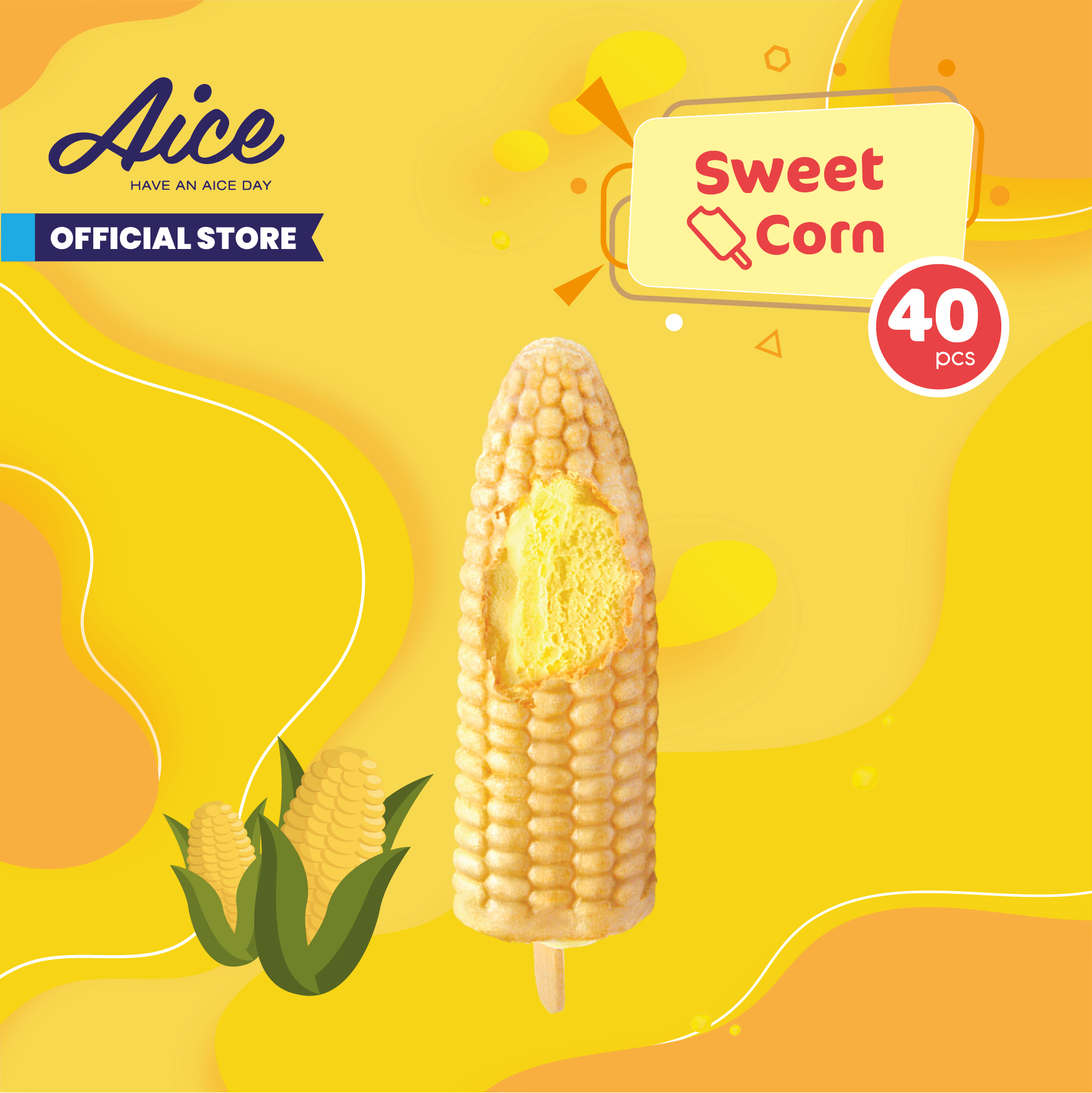 Aice Ice Cream Sweet Corn Es Krim (1 karton = isi 40 pcs) Eskrim