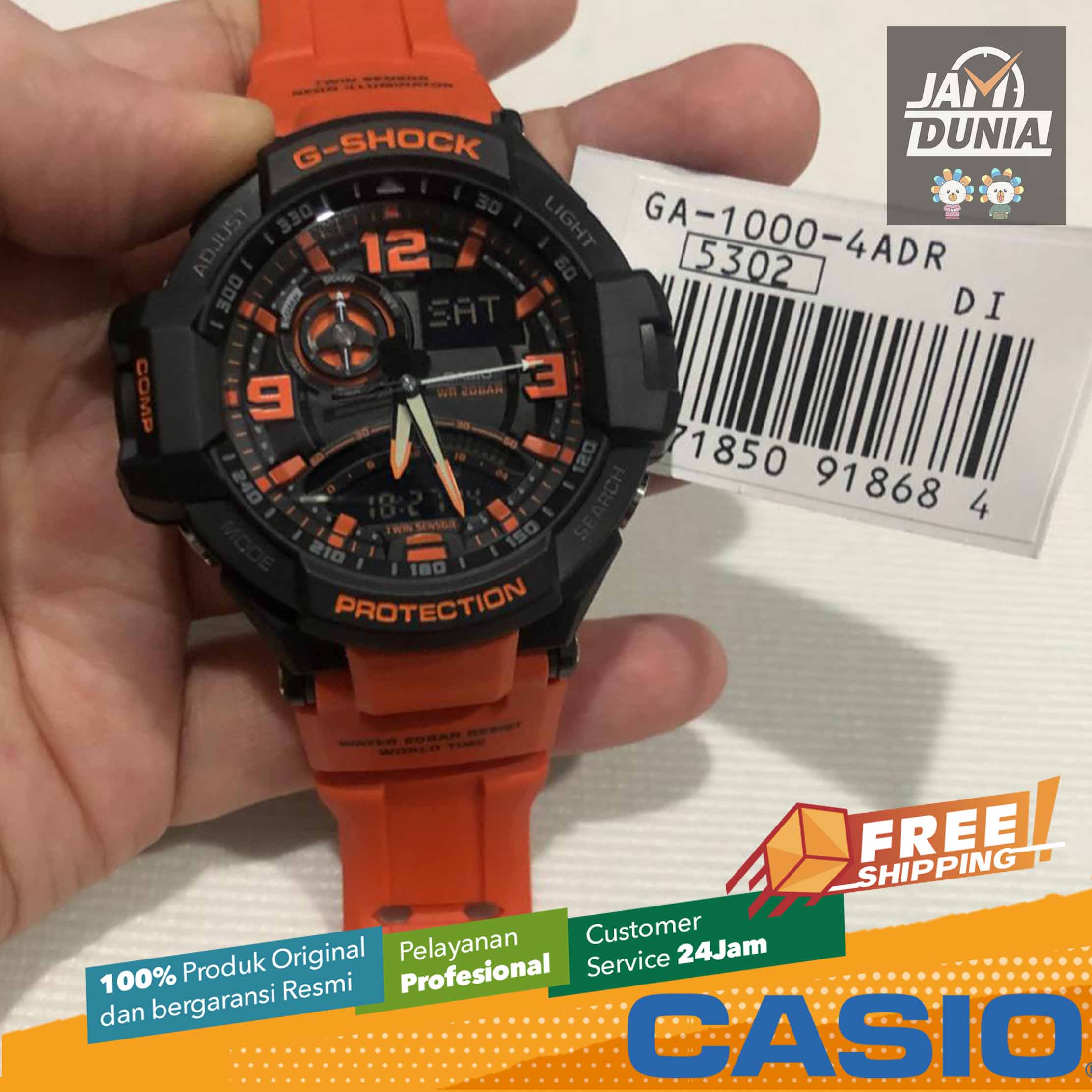 CASIO ORIGINAL G-Shock GA GA-1000-4A MEN Orange Resin