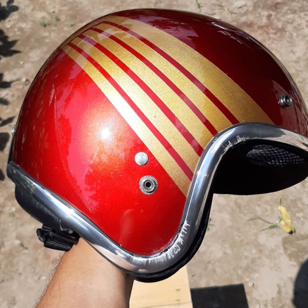Helm Arthur Fulmer AF40 Custom Helm Open Face Red Helm One Size