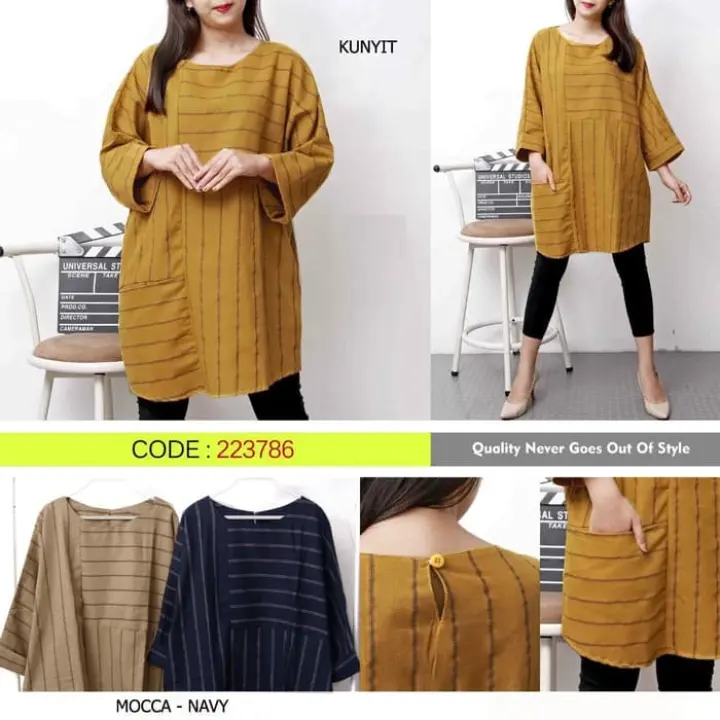 Tunik Katun Linen Rami Bigsize Fit To Xxxxl Kode 223786 Sedia Terbaru 2020 Remaja Syari Muslimah