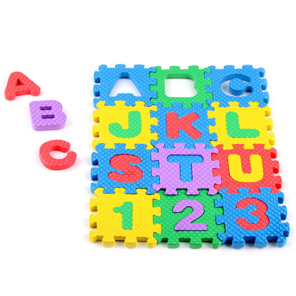 Kaiodako COD จัดส่งฟรีของเล่นเด็กปริศนา EVA 36 ชิ้นมีตัวอักษรตัวเลขแผ่นโฟมของเล่นเพื่อการศึกษา