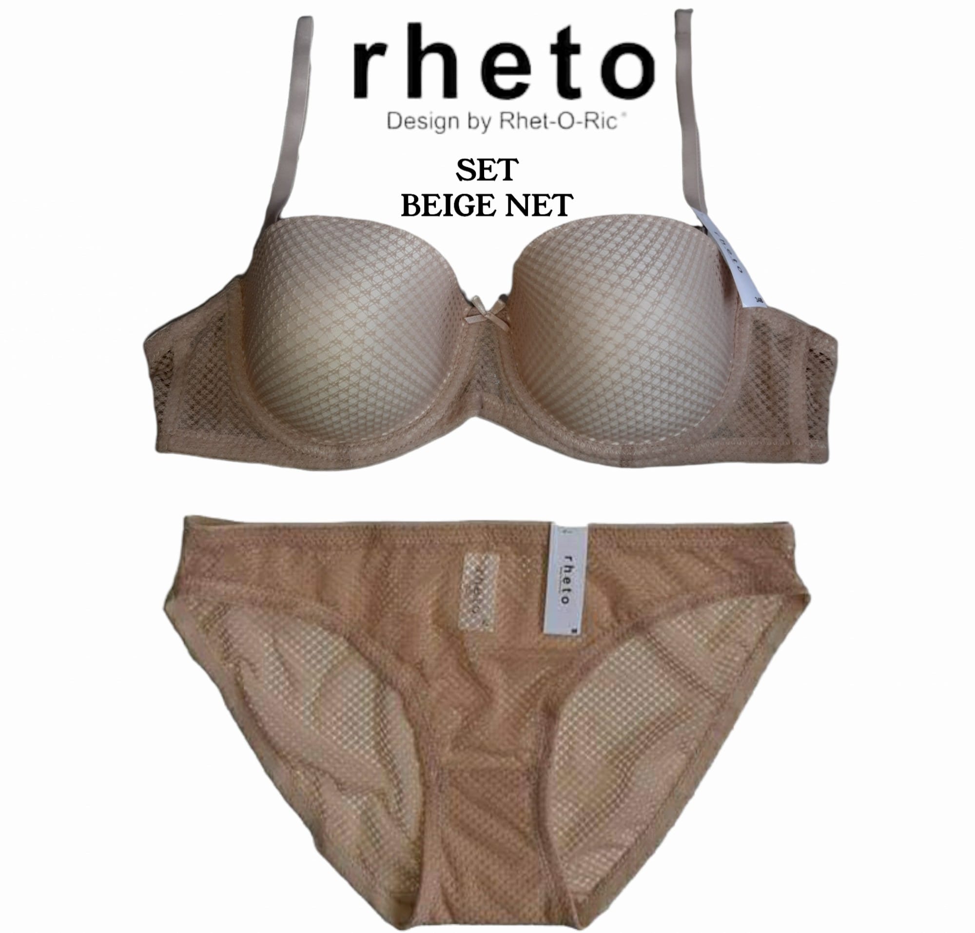 Bra set with panty Rheto color Beige Net hulfcup Lazada Indonesia