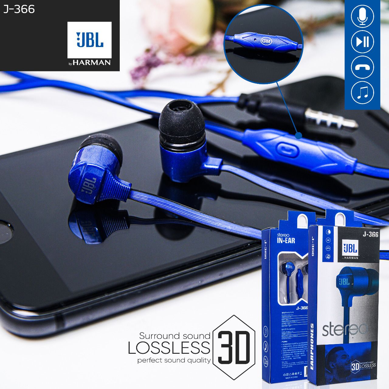 Hf Handsfree Headset JBL J-366 Super 
