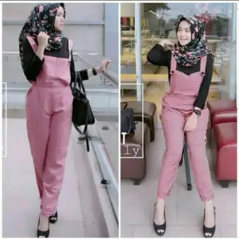 jumpsuit warna pink